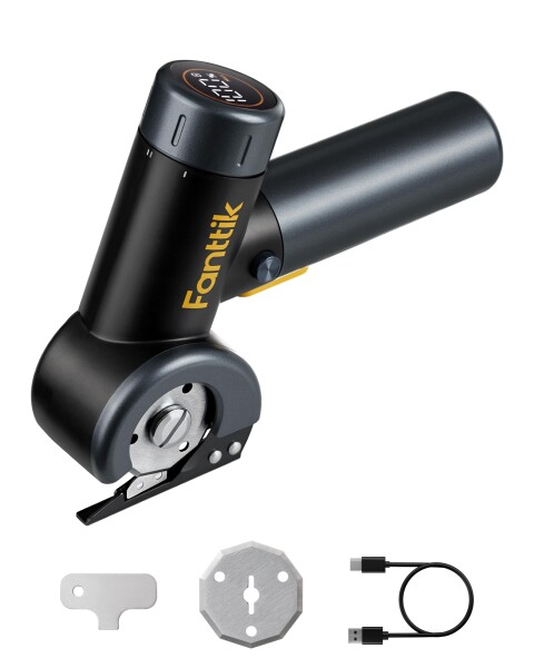 Fanttik C8 Nano 電動カッター 3.7V コードレス 電動ハサミ LEDディスプレイ 充電式 段ボールカッター 替刃2枚付 簡単ブレード交換機能 LEDライト 薄い段ボール カーペット レザー用