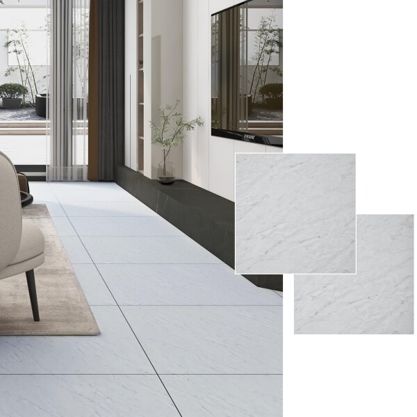 CELAVY フロアタイル 大理石調 フローリングシート 置くだけ 接着剤不要 フロア シール 45.7cm×45.7cm 厚手1.5mm 貼るだけ フロアタイル キズ防止 模様替え 玄関 賃貸 キッチン トイレ 防水 リ