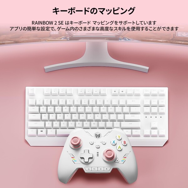 PC コントローラー、BIGBIG WON Rainbow 2 SE ワイヤレス コントローラー モーション コントロール、ホール効果トリガー、12 ビット ADC、ジョイスティック 3 セット、4方向十字キー、8方向十字_7
