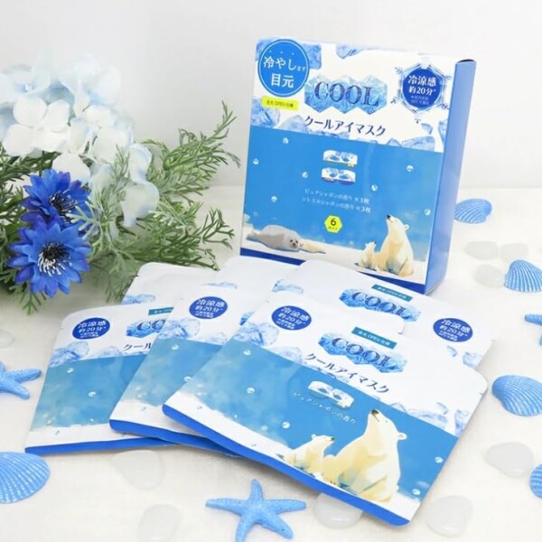 クールアイマスク ながらCOOLアイマスク 6枚入×5箱 目元OPEN仕様 (1箱に ピュアシャボンの香り3枚/シトラスシャボンの香り3枚) しろくま あざらし アイケア アロマ 使い捨てギフト_3