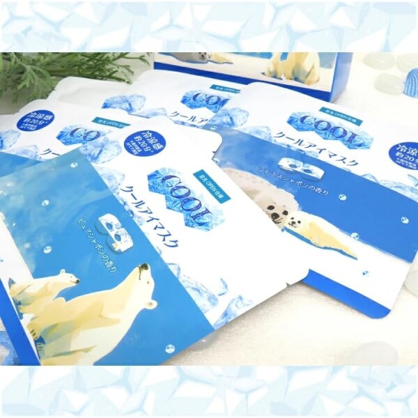 クールアイマスク ながらCOOLアイマスク 6枚入×5箱 目元OPEN仕様 (1箱に ピュアシャボンの香り3枚/シトラスシャボンの香り3枚) しろくま あざらし アイケア アロマ 使い捨てギフト_4