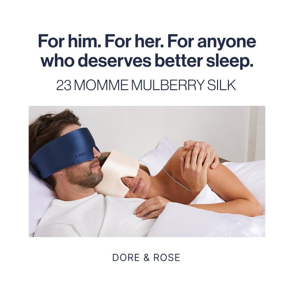 Dore & Rose Deep Sleep Mask Light Blocking, 23 Momme Mulberry Silk Eye Mask, Ultra Soft, Adjustable - Travel Sleeping Mask for Men & Women_5