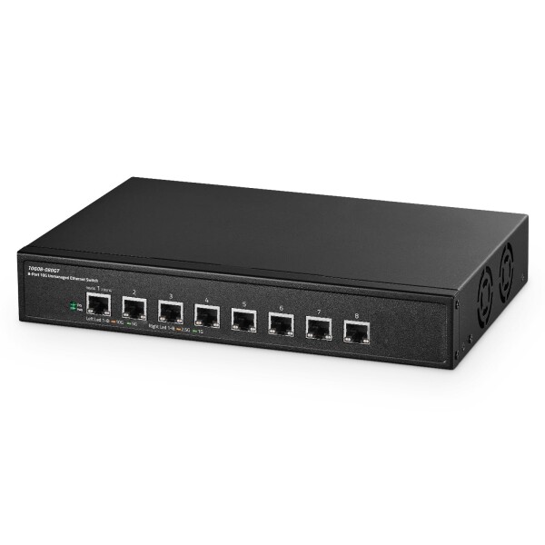 Binardat 8 ポート 10 ギガビット アンマネージド スイッチ、8x10G RJ45 イーサネット、サポート 1G/2.5G/5G/10G、160Gbps 帯域幅、メタル デスクトップ|ラックマウント ネットワーク スイッチ