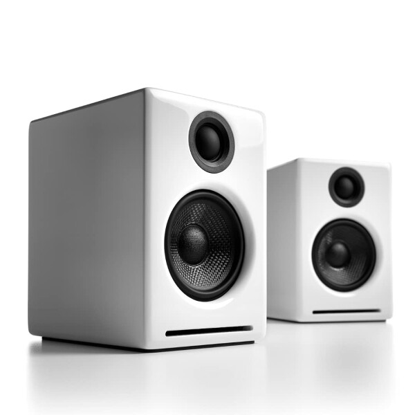 Audioengine A2+ Next Gen ホームミュージックシステム with Bluetooth aptX-HD、PCスピーカー for 音楽愛好家、ゲーマー (ハイグロスホワイト)