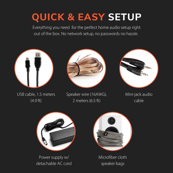 Audioengine A2+ Next Gen ホームミュージックシステム with Bluetooth aptX-HD、PCスピーカー for 音楽愛好家、ゲーマー (ハイグロスホワイト)_7