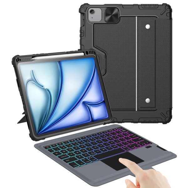 Nillkin iPad Air M2(2024) キーボード付きケース 11インチ対応 第6世代 bluetooth 着脱式 マジックキーボード  iPad Pro 11インチ第1/2/3/4世代/iPadAir第4/5/6世代通用 トラックパッド搭載 7色バックライト