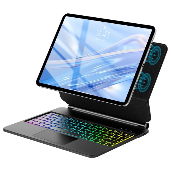 マジックキーボード iPad Pro (M5/M4) 13インチ専用 iPad Pro 13インチ キーボード タッチパッド付き 軽量 薄型 7色バックライト付き 磁気吸着 フローティング設計 マグネットケース 多角度調整