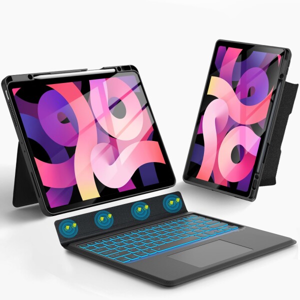 ipad Air (M3/M2) 13インチ ケース ipad pro 12.9インチ 第6/5/4/3世代用 キーボードタッチパッド付き 7色バックライト 横置き 縦置き 軽量 磁気吸着 分離式 ワイヤレス bluetoothキーボードカバー ペ