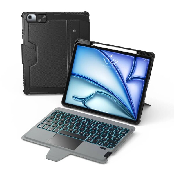 Nillkin iPad AirM2 (2024) キーボード付きケース 11インチ対応 第6世代 bluetooth 着脱式 マジックキーボード  iPad Pro 11インチ第1/2/3/4世代/iPadAir第4/5/6世代通用 トラックパッド搭載 7色バックライト