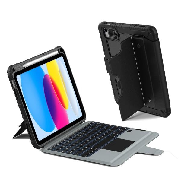 Nillkin キーボード付きケース ipad A16(第11世代)/第10世代 11/10.9インチ対応着脱式 マジックキーボード bluetooth トラックパッド搭載 7色バックライト付き 15°〜180°多角度調整 TPUバックプレー