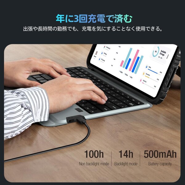 Nillkin キーボード付きケース ipad A16(第11世代)/第10世代 11/10.9インチ対応着脱式 マジックキーボード bluetooth トラックパッド搭載 7色バックライト付き 15°〜180°多角度調整 TPUバックプレー_5