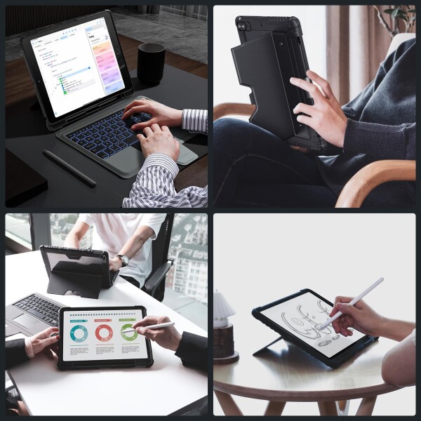Nillkin キーボード付きケース ipad A16(第11世代)/第10世代 11/10.9インチ対応着脱式 マジックキーボード bluetooth トラックパッド搭載 7色バックライト付き 15°〜180°多角度調整 TPUバックプレー_6