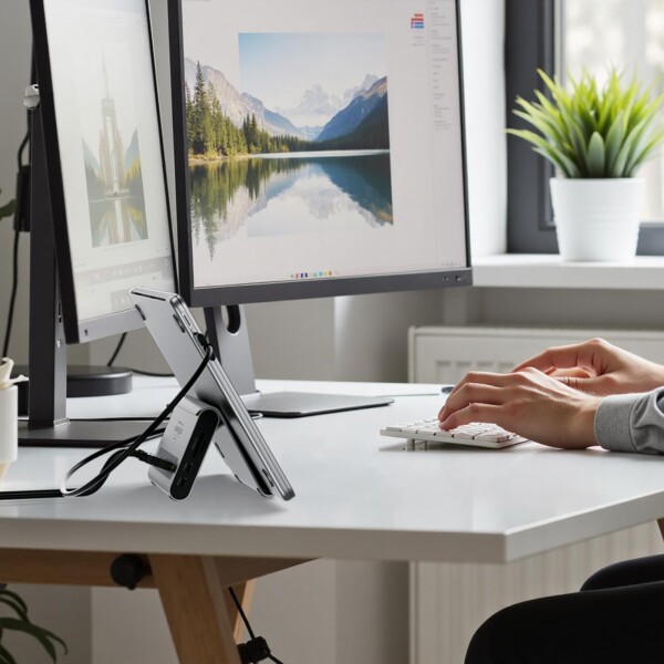 PULWTOP USB C ドッキングステーション デュアル 4K モニター MacBook Pro/Air M3 Pro/M4/M5 用 MacBook Pro ドックスタンド デュアルディスプレイ ノートパソコンドッキングステーション HDMI 2個、PD、イ