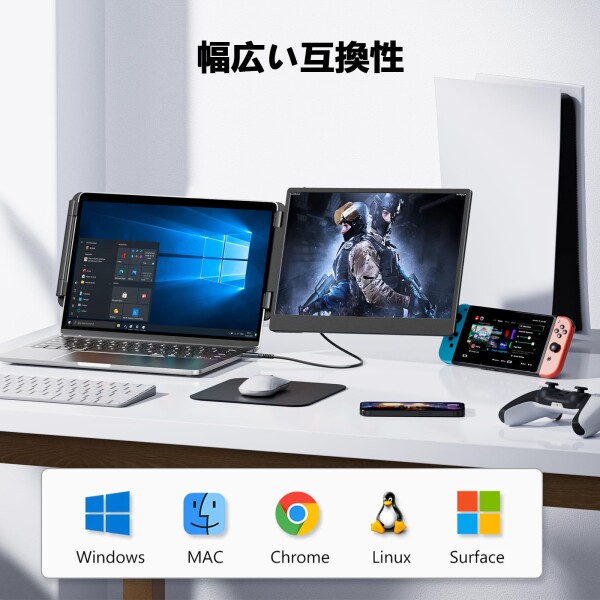 LGGST ポータブルモニター デュアルモニター 14インチ FHD 1080P LGGST ポータブルモニター デュアルモニター 14インチ FHD 1080P IPS