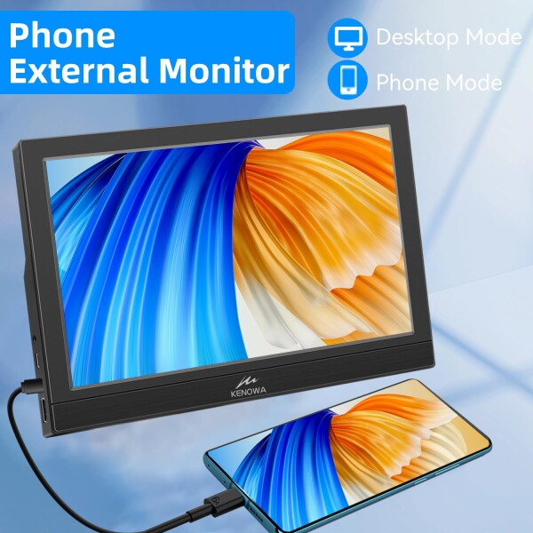 Kenowa USB-Cモバイルモニター 11.6インチ1920x1080P 解像度モバイルディスプレイポータブルモニター 超軽量16:9画像比 USB Type-C/HDMI/内蔵スピーカー/IPSパネル/VESA対応PS5/Switch/XBOX/PC/Macスマホなど_3