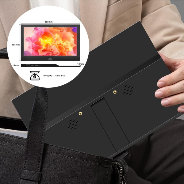 Kenowa USB-Cモバイルモニター 11.6インチ1920x1080P 解像度モバイルディスプレイポータブルモニター 超軽量16:9画像比 USB Type-C/HDMI/内蔵スピーカー/IPSパネル/VESA対応PS5/Switch/XBOX/PC/Macスマホなど_7