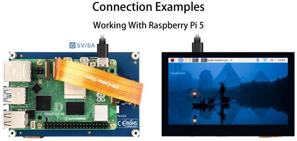 waveshare 4.3インチ DSI LCDディスプレイ Raspberry Pi 4B/3B+/3A+/3B/2B/B+/A+/Compute Module 3+/3/4 800×480 タッチスクリーン容量性IPSスクリーンモニター Raspbian/Ubuntu/Kali /WIN10 IoT/Retropie対応_4