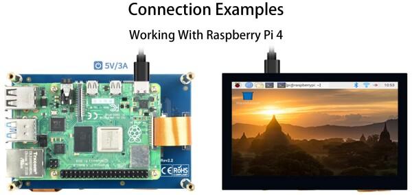 waveshare 4.3インチ DSI LCDディスプレイ Raspberry Pi 4B/3B+/3A+/3B/2B/B+/A+/Compute Module 3+/3/4 800×480 タッチスクリーン容量性IPSスクリーンモニター Raspbian/Ubuntu/Kali /WIN10 IoT/Retropie対応_5