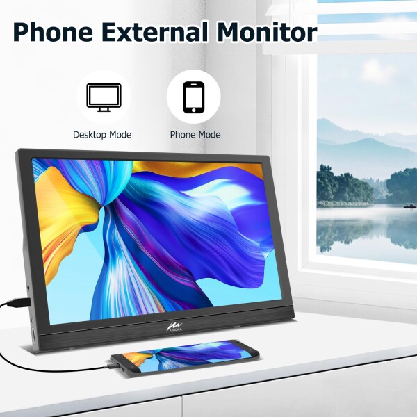 モバイルモニター 13.3インチ Kenowa 小型モニター HD 1366*768 解像度 スピーカー内蔵 60Hz 5ms 薄型 Type-C 標準HDMIポートPC/Computer/Laptop/Raspberry pi/PS4/XBOX/Switchなど対応_3