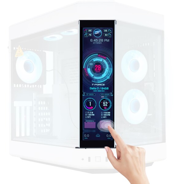 GeeekPi 12.6インチ IPS LCDスクリーンモニター FHD 1920x515ディスプレイ、DIY Y60 PCケースCPU GPUセカンダリモニターパネルに適合、デュアルスピーカー内蔵、プラグアンドプレイ、最大10ポイント