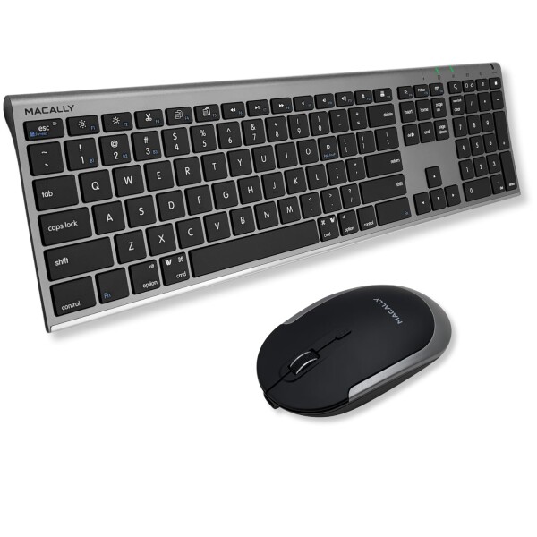 MACALLY Bluetooth ワイヤレスマウスキーボードセット テンキー付き パソコン PC 周辺機器 無線 電池式 コードレス コンボ （ 110キー マルチデバイス 3台ペアリング可能 充電可能） Apple Mac book