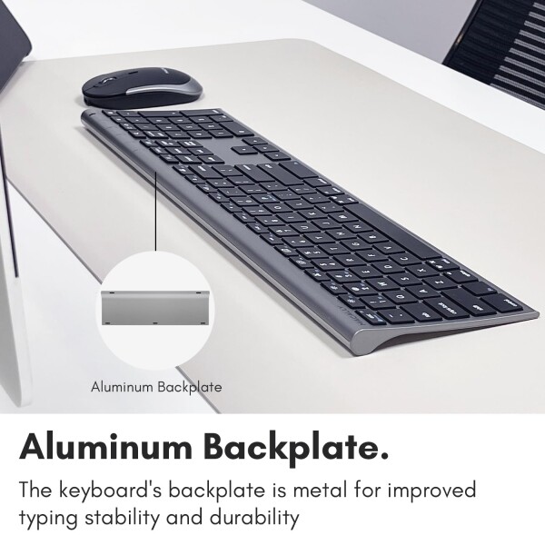 MACALLY Bluetooth ワイヤレスマウスキーボードセット テンキー付き パソコン PC 周辺機器 無線 電池式 コードレス コンボ （ 110キー マルチデバイス 3台ペアリング可能 充電可能） Apple Mac book