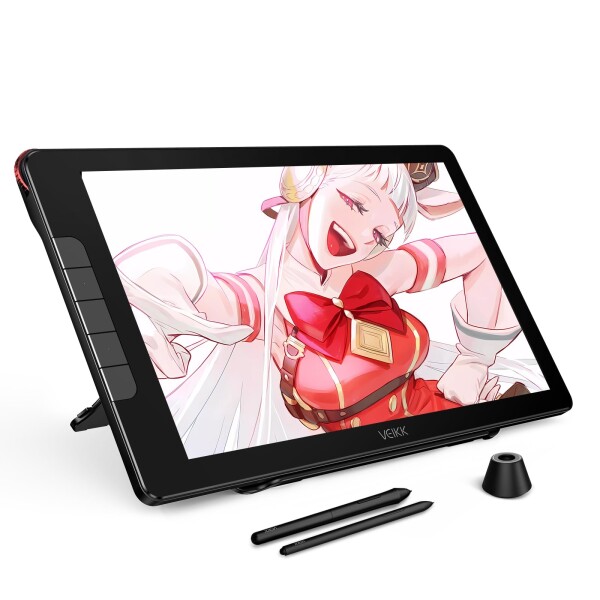 15.6インチ 液タブ 液晶タブレット 16384レベル筆圧 充電不要ペン 液晶