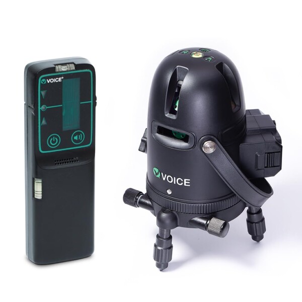 VOICE レーザー墨出し器 3ライン グリーンレーザー Model-G3 受光器セット レーザー 大矩ライン照射モデル アプリからの遠隔操作 タッチスイッチ
