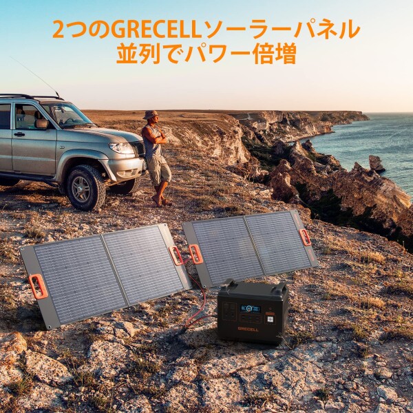 ソーラーパネル100W GRECELL 折りたたみソーラーチャージャー(20V 5A) 23.5%高転換率 単結晶 小型軽量 ポータブル電源充電器 急速充電 車用携帯型太陽光パネル 省エネたいようこうパネル 太陽_4