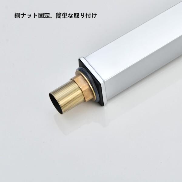 Lychee Light洗面台 蛇口 浴室用滝状吐水口洗面水栓 ステンレス鋼 立水栓 温度調節洗面台 混合水栓 取り付け簡単 取り付けホース付き 日本語説明書付き（高い）_6