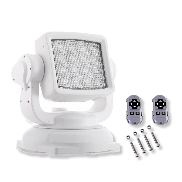 LEDワークライト 80W 6000K 投光器 8000ルーメン 広角 作業灯 サーチライト 無線リモコン 白色ボディー 防水 船舶 ボート 漁船 重機 12v 24v 兼用 Lightronic