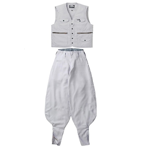 (寅壱) 寅一/7260シリーズ ベスト×超超ロング 7260s611418 M・L・LL トップス ニッカポッカ 作業ズボン 鳶服 M×W79cm 37：シルバー 14,559円
