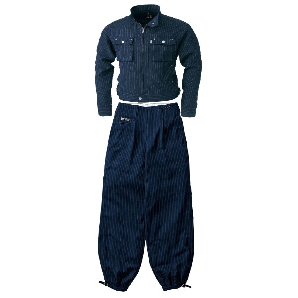 (寅壱) 寅一/ライダースジャケット&ロングニッカ(4309s554414) 上下セット 作業着 作業服 作業ズボン ニッカポッカ 鳶服 4L×W95cm 14：濃コン