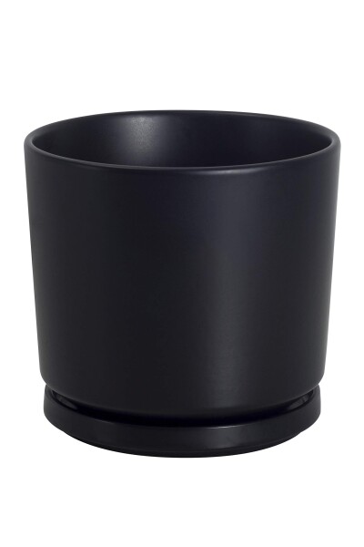 Ekirlin 植木鉢 陶器鉢 9号 23cm おしゃれ 受け皿付き 大型 穴付き 鉢 プランター 鉢植え インテリア 部屋 飾り 観葉植物 黒