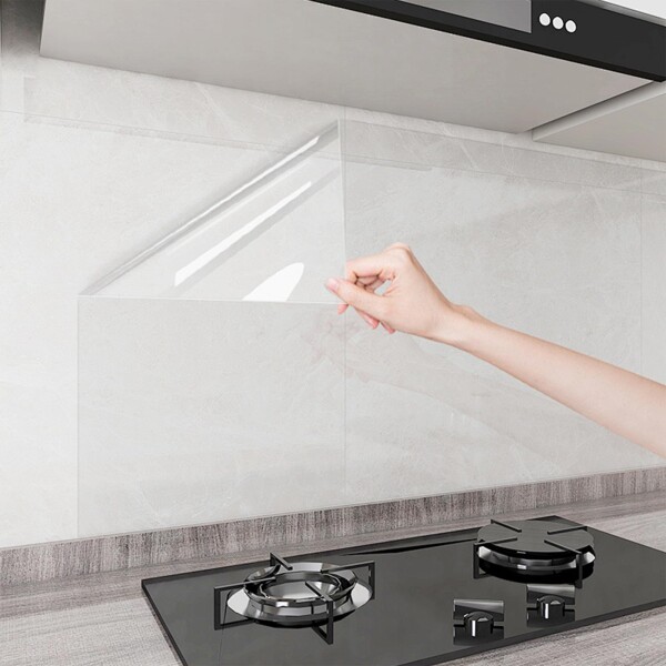 壁紙シール ウォールステッカー 60*1000cm×1枚 壁紙シール 保護シート キッチン 壁 透明 壁用 汚れ防止 防水 防油 防汚 耐熱 台所用 台所ステッカー 貼って剥がせる 糊残り無し