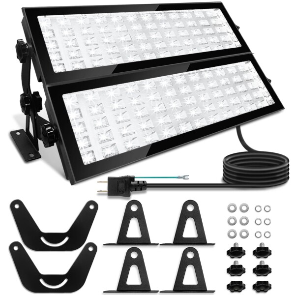 2個入240W 高天井灯 LED投光器 1200w白熱ライト相当 超高輝度6000k 昼光色 IP66防水 LEDアウトドア投光器 LEDガーデンライト LED作業ライト ガレージ 庭 玄関 アウトドア大面積照明など