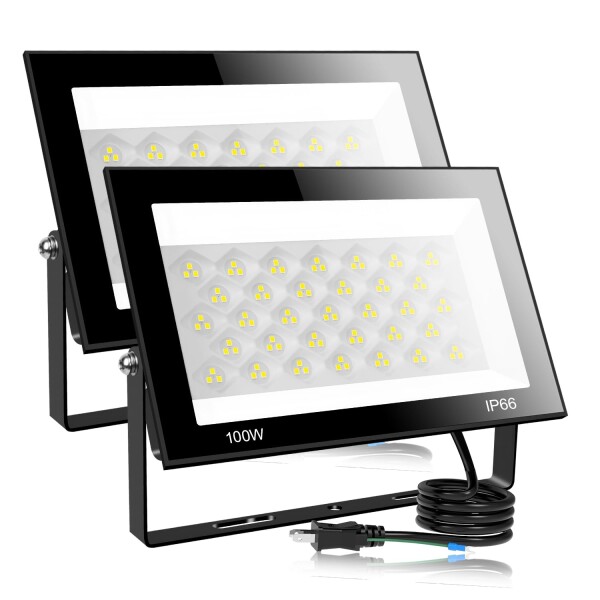 LED投光器 100W 12000LM ワークライト 作業灯 IP66防水 昼光色 6500K LEDライト 屋内屋外 100V対応 高輝度 高演色Ra85以上 省エネ 120°広角 屋台 照明 防災対策 PSE認証済み 日本語取扱説明書付き