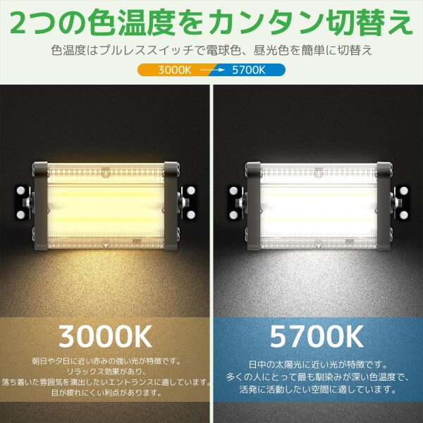grecare ソーラーライト 屋外 投光器 看板ライト 3000lm Li-ion電池 28.86Wh 長時間点灯IP65防水 電球色 昼光色 2色切替 重耐塩形 耐風速 耐衝撃 夜間自動点灯 街灯 駐車場灯 作業灯 常夜灯 防災・_1