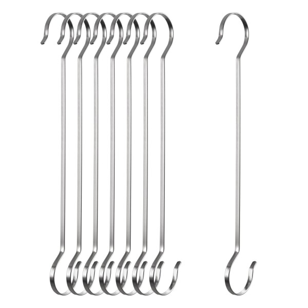 平フック S字フック ロング ステンレス 大型 (40CM-8個入)