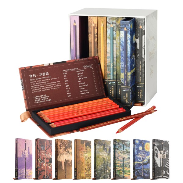 Marco 80色油性鉛筆 大人，塗り絵 高級 プロ用 スケッチ 柔らかい 芯 重ね塗り可能な10層 色鉛筆 鉛筆削り付き ボックス クリスマスプレゼント，3300油性-80色