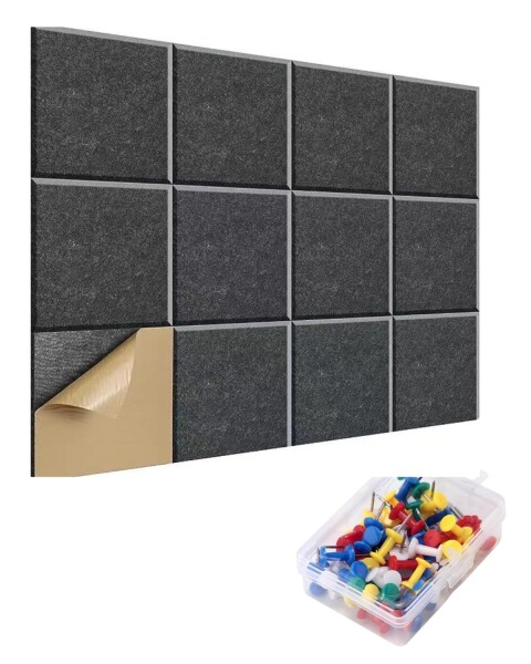 AMERIO フェルトボード コルクボード 壁掛け 掲示板 大型 コルク板 おしゃれ 室内 ピン付 (ダークグレー, 90cm×120cm)