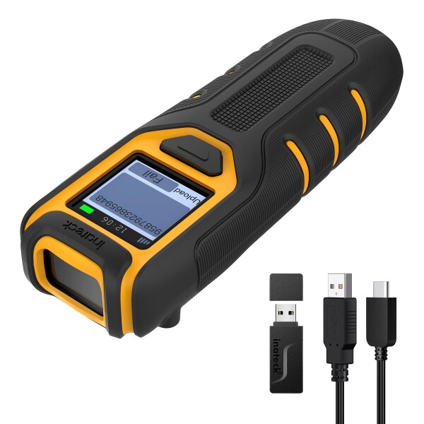 Inateck ハンディ型バーコードスキャナー Bluetooth対応、1D・2D QRコード読み取り、2.4GHz無線、画面付きポータブルスキャナー、アプリ・SDK対応、BCST-47