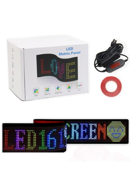 ASADAYS LED電光掲示板 車載 店舗 看板 折りたたみ式 柔軟 スクロールメッセージボード フレキシブル USB カラーサイン 曲げ可能 多言語?示 車載 LEDディスプレイ 防水性と防塵性 パネルカ