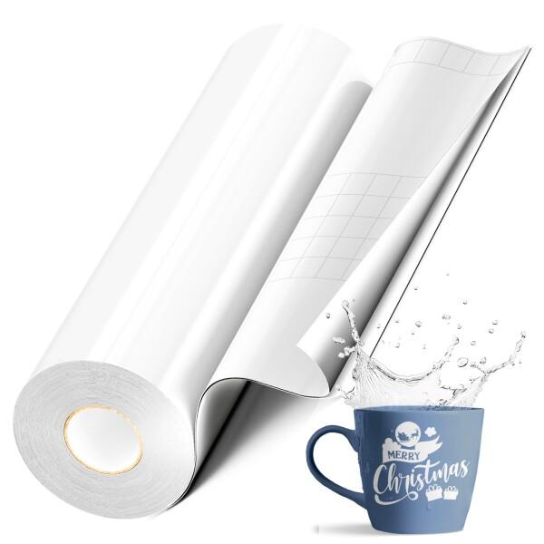 EPRCUT カッティングシート 白 光沢あり 約30cmx1520cm DIY カッティングシート 車 防水耐候 屋内屋外 カッティング用シート すべてのカッティングマシンに対応