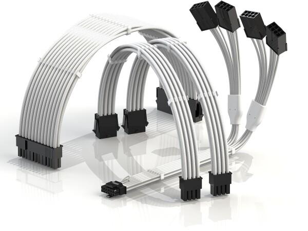 LINKUP - AVA 4in1 12VHPWR PCIE 5.0 電源アダプター | 600W 16AWG | 全電源ユニット（PSU）に対応 | UL規格認定・スリーブ付きジャケット | RTX5000 RTX4000 GPU用の4本セット | ゲームのパフォーマンスを飛躍