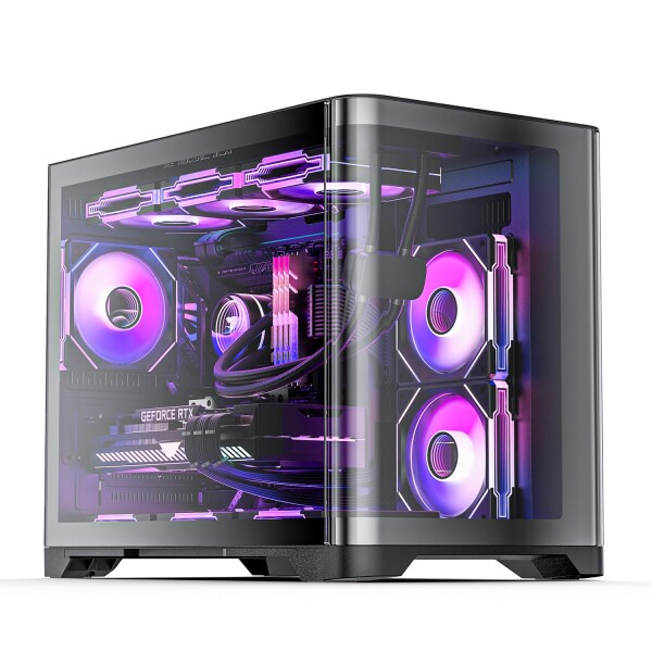 AsiaHorse Micro ATX PCケース ミドルタワー デュアルチャンバー 180 