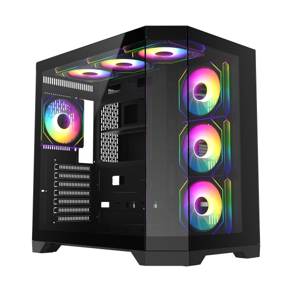 GAMEMAX PCケース ミッドタワー ゲーミング 強化ガラスサイドパネル