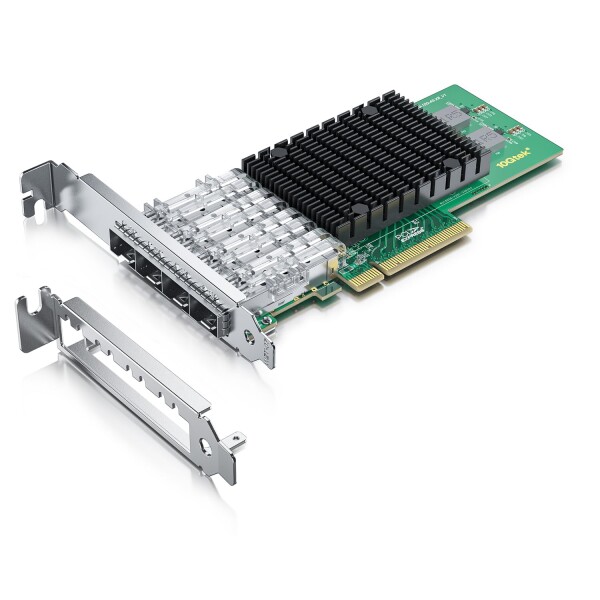 10Gtek 10G PCI-E NIC ネットワークカード Intel X710-DA4互換 Quad SFP+ポート PCI Express イーサネット LANアダプターサポートWindows Server/Linux/VMware PCI-E3.0 X 8 PCサーバ用
