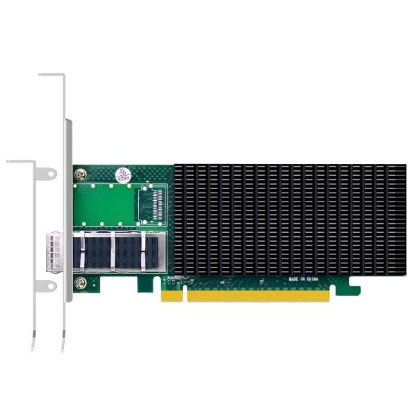GLOTRENDS ST7340 1ポート 100G QSFP28 イーサネットネットワークカード（Intel E810-CAM1 コントローラ搭載、PCIe 4.0 x16 インターフェース）、Windows 11/10/Windows Server/Linux/ESX/VMware ESXi 対応（Mac OS 非対応