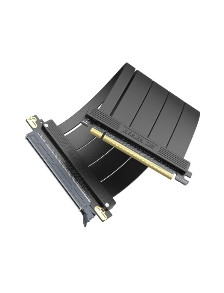 EZDIY-FAB PCIe 5.0 x16 ライザーケーブル 20cm 180度 128GB/s 超高速転送 RTX 50/40・RX 9000/7000 対応 GPU垂直マウントブラケット PCIe 4.0/3.0 下位互換 PCIe延長ケーブル ストレートコネクタ - ブラック